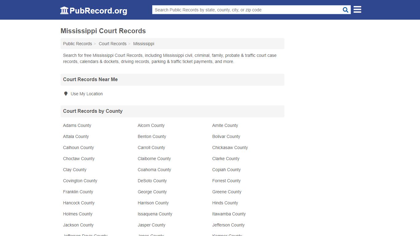 Free Mississippi Court Records - PubRecord.org